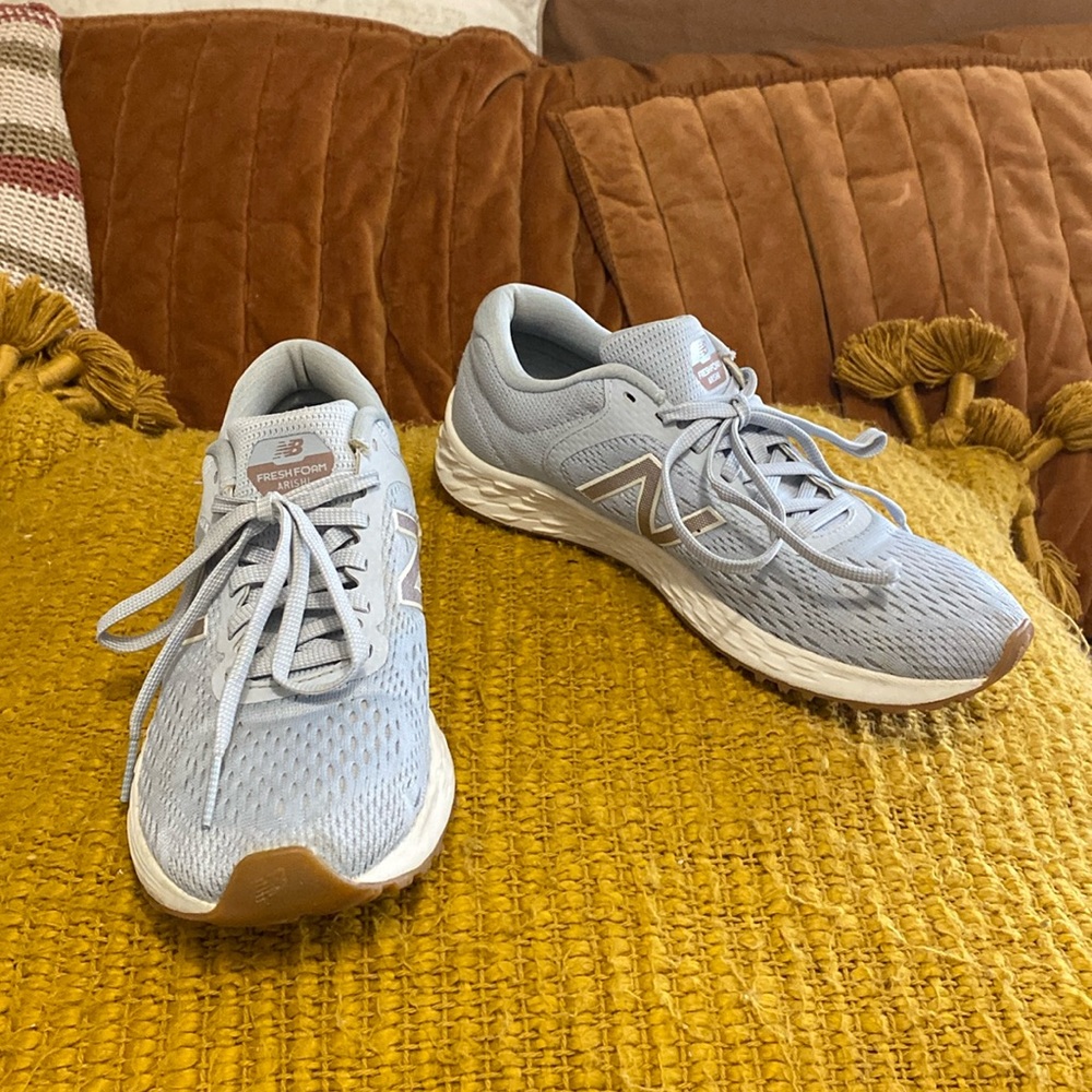 New Balance Fresh Foam Grey and Rose Gold Sneakers — Women’s 7.5